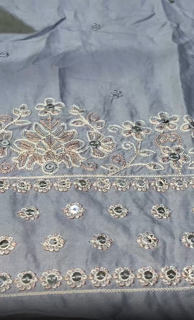 Cross Stitch Embroidered Linen (Shirt & Trouser)
