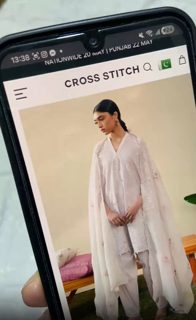 Cross Stitch Embroidered Lawn (Shirt & Dupatta)