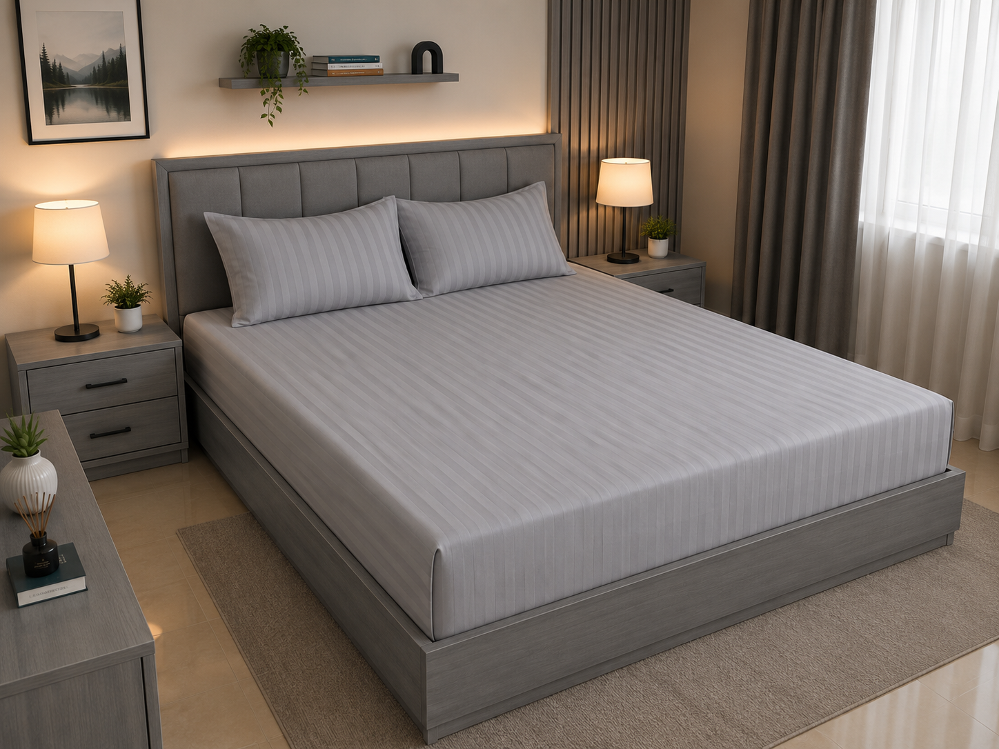 Export Quality 3pc Fitted Bedsheet Set