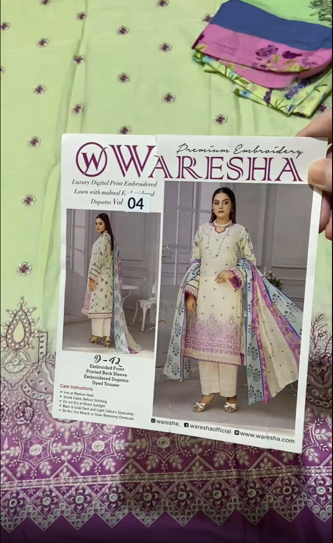 Waresha Emb Lawn 3pc