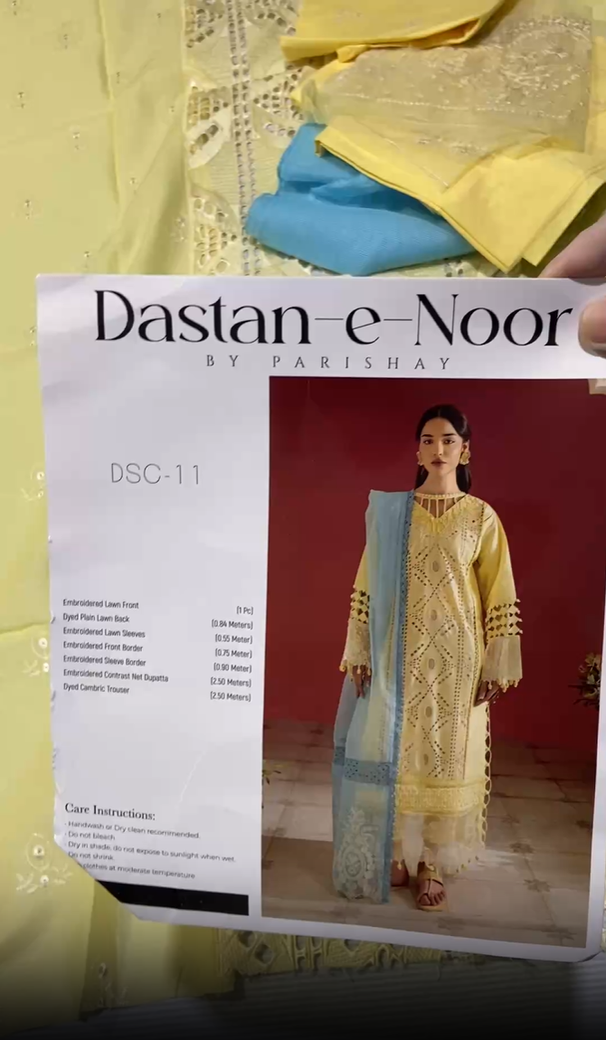 Dastan-e-Noor by Parishay {Emb Lawn} (3pc)
