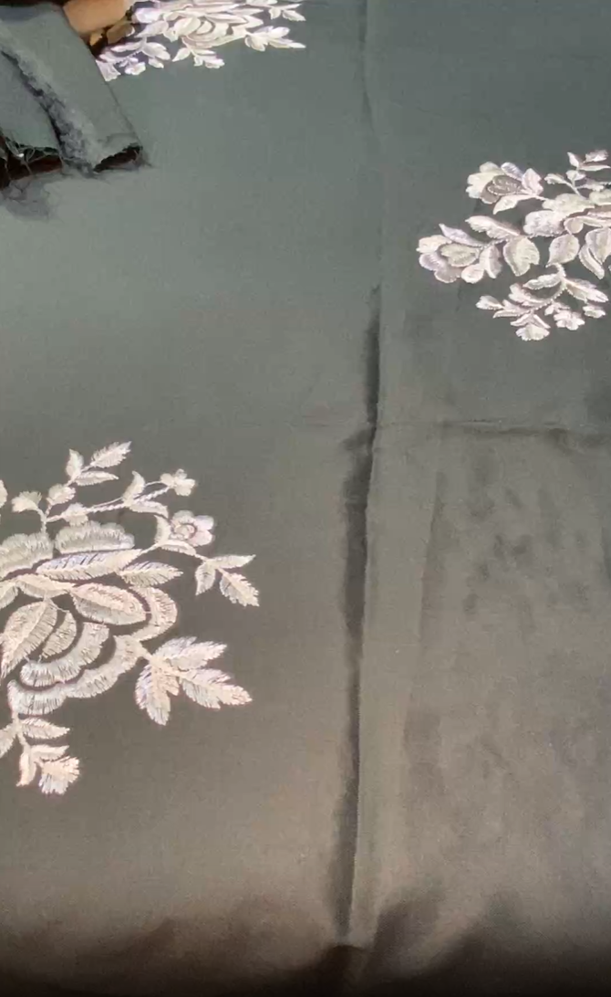 Cross Stitch Embroidered Linen 3pc