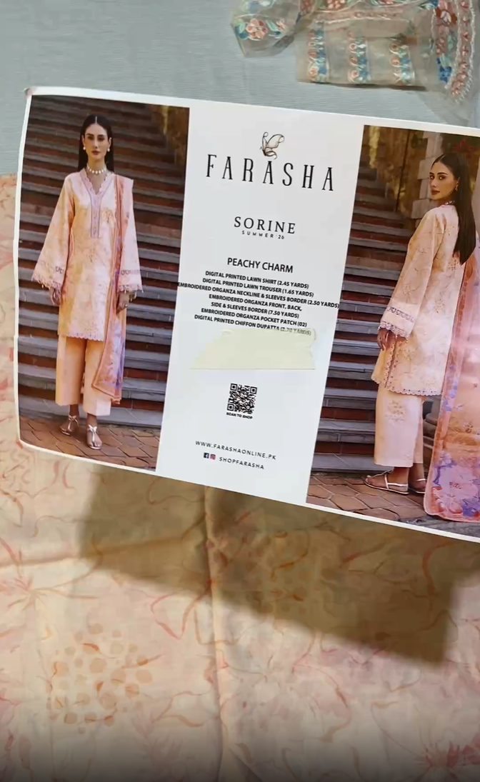 Farasha Emb Lawn 3pc