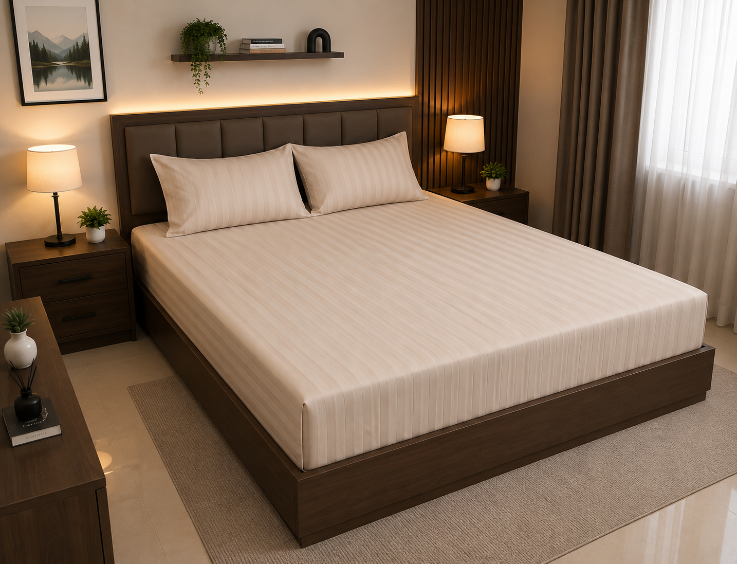 Export Quality 3pc Fitted Bedsheet Set
