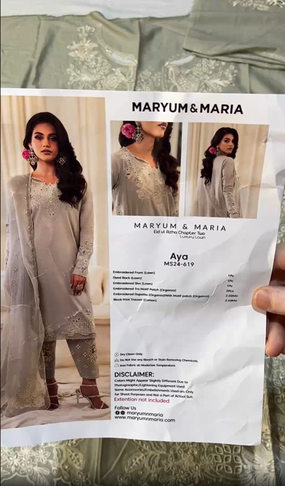 Maryum & Maria Emb Lawn 3pc