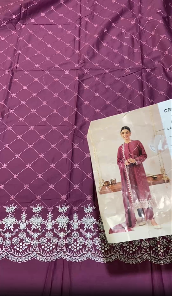 Cross Stitch Lawn 2pc Embroidered (Shirt & Trouser)
