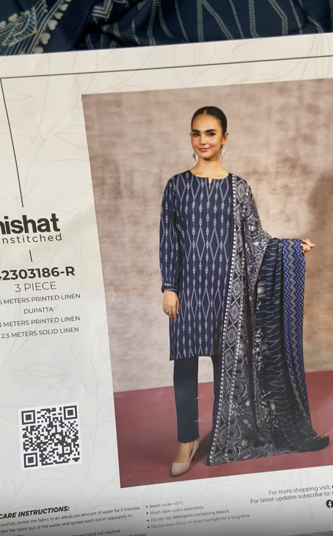 Nishat Linen 3 piece Printed