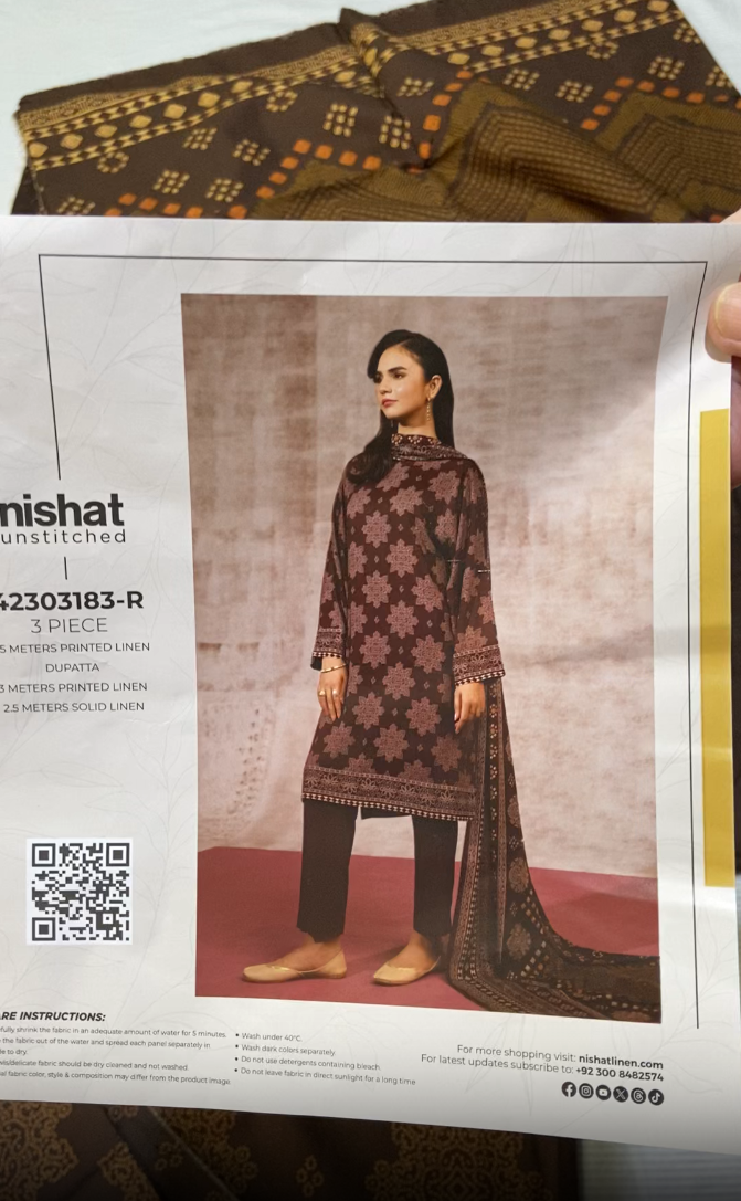 Nishat 3pc Linen Print