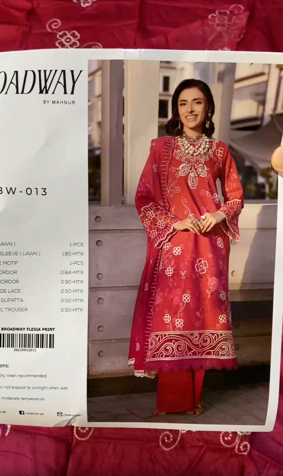 BROADWAY by Mahnoor Emb Lawn 3pc