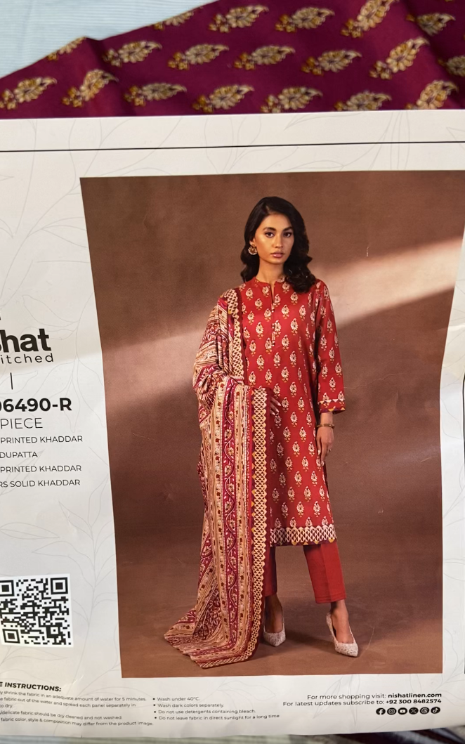 Nishat 3pc Khaddar Print