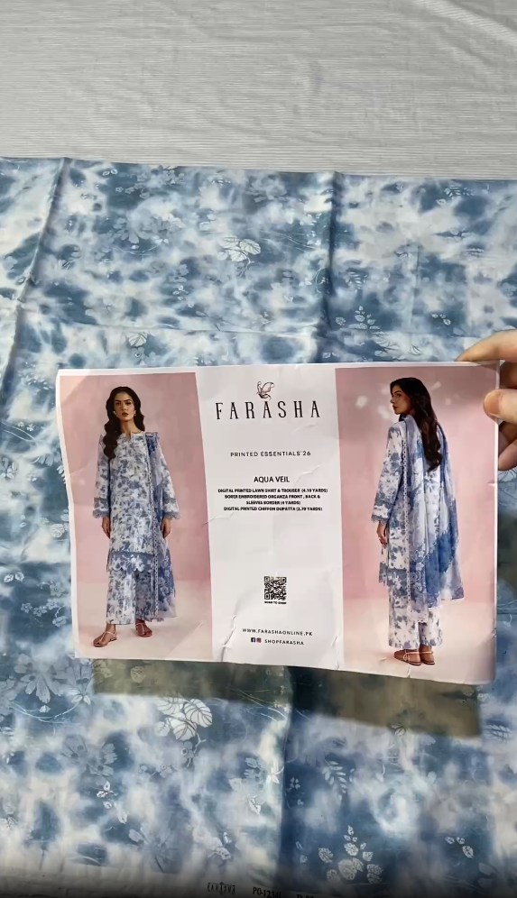 Farasha Printed 3pc Lawn