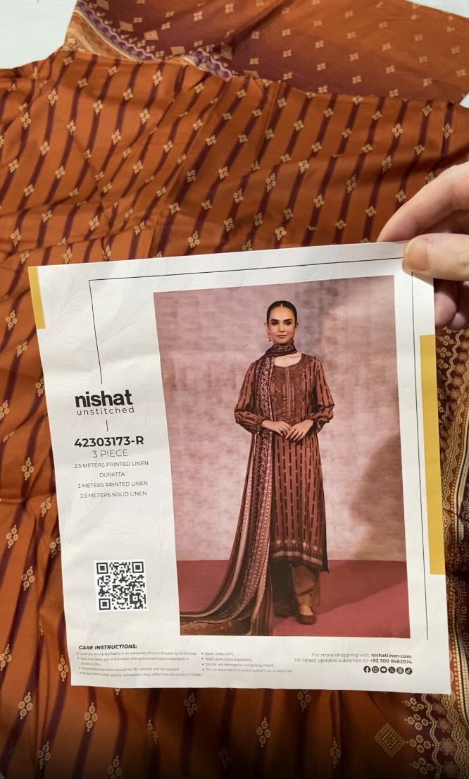 Nishat linen print 3pc