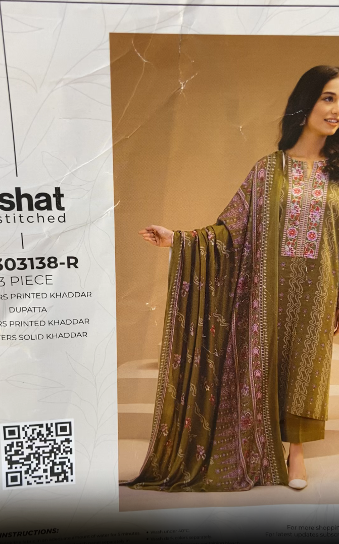 Nishat Printed 3pc Khaddar
