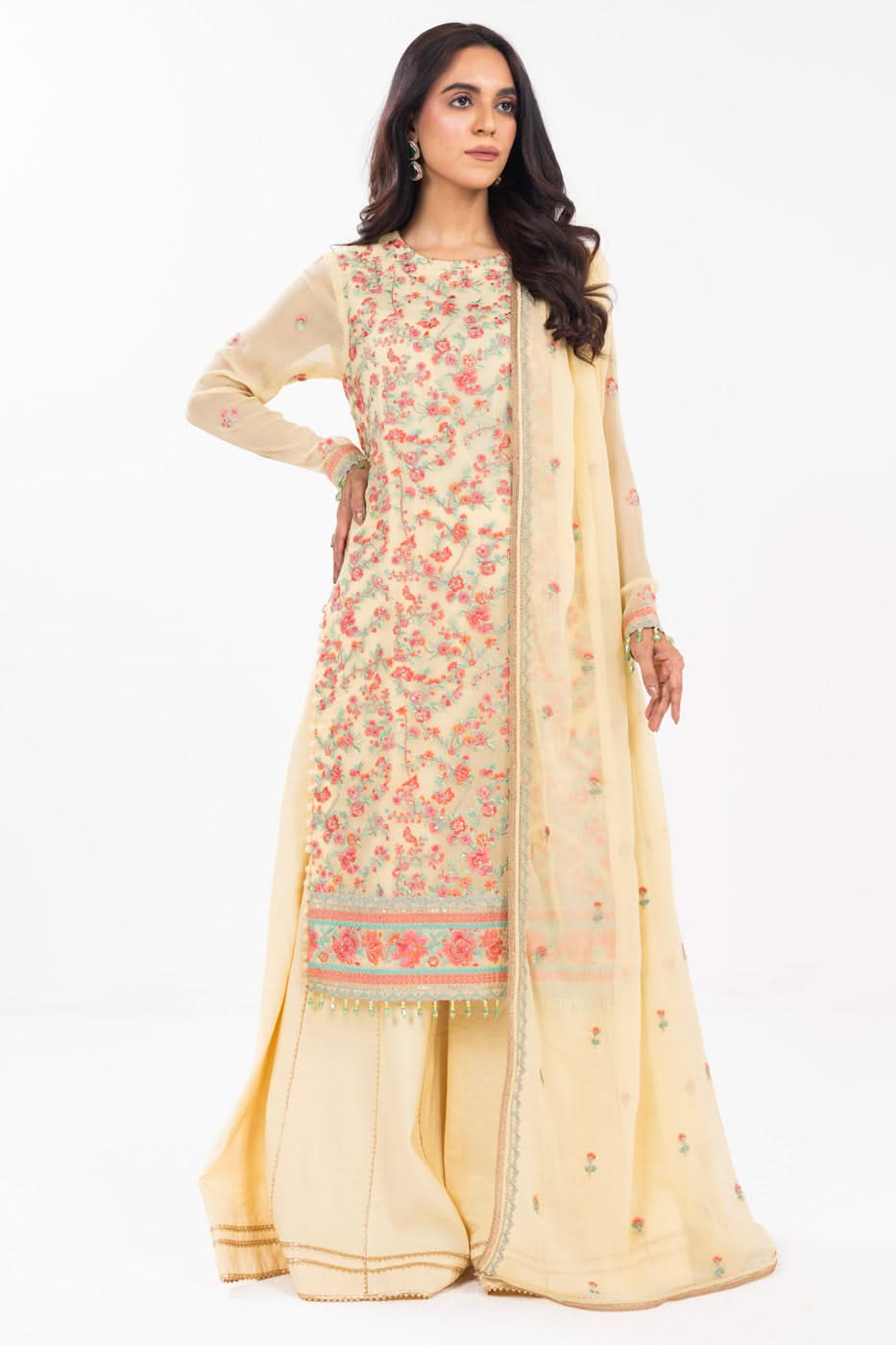 Alkaram Festive Embroidered 3pc (4pc)