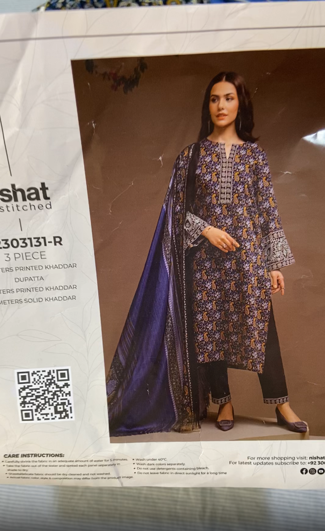 Nishat Print 3 piece Khaddar
