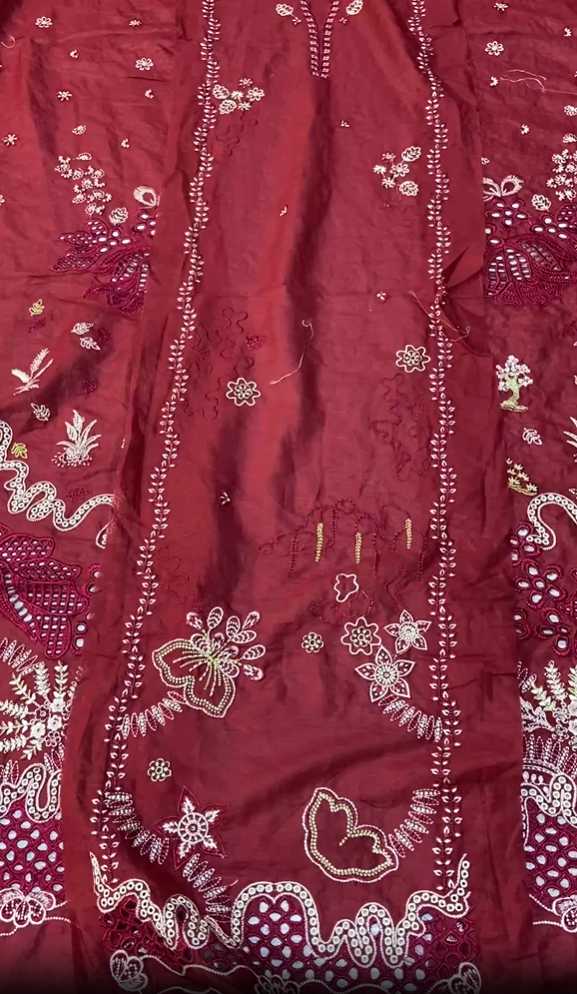 Qalamkar Emb Lawn 3 piece