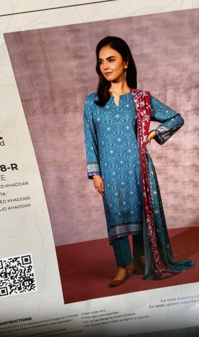 Nishat Printed Khaddar 3 peice