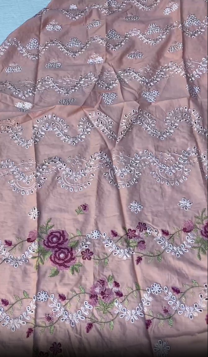 Cross Stitch Embroidered Lawn 2pc (Shirt and Trouser)