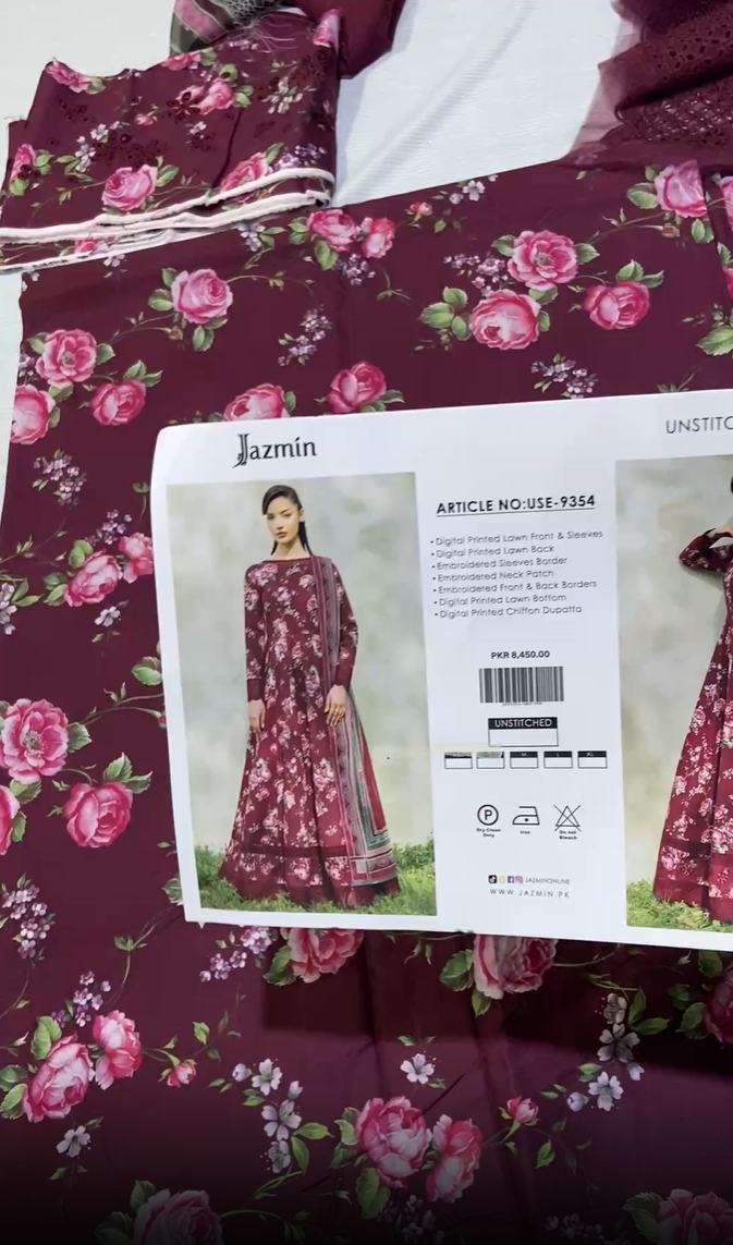 Jazmin Emb Lawn 3pc