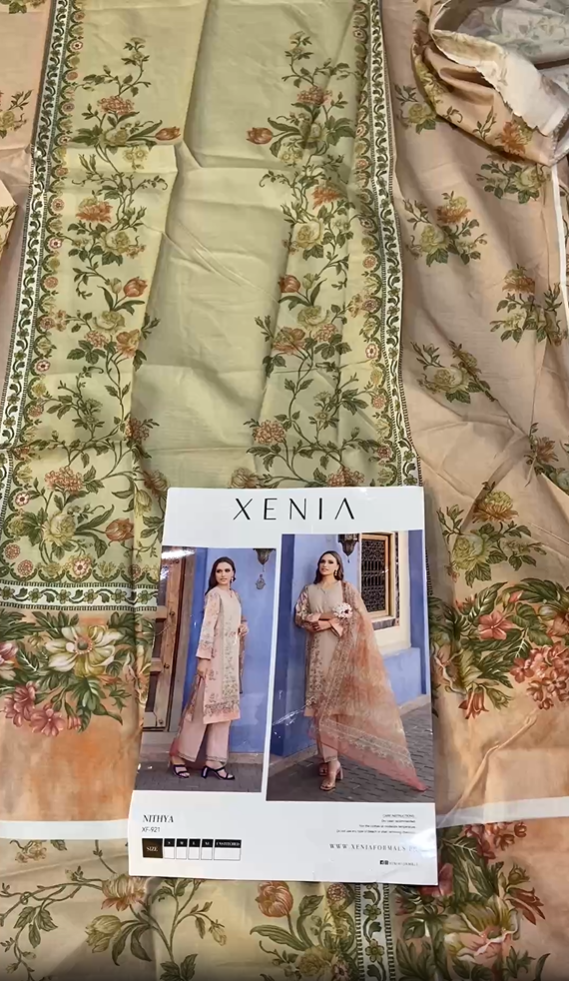 Xenia 3pc Printed lawn