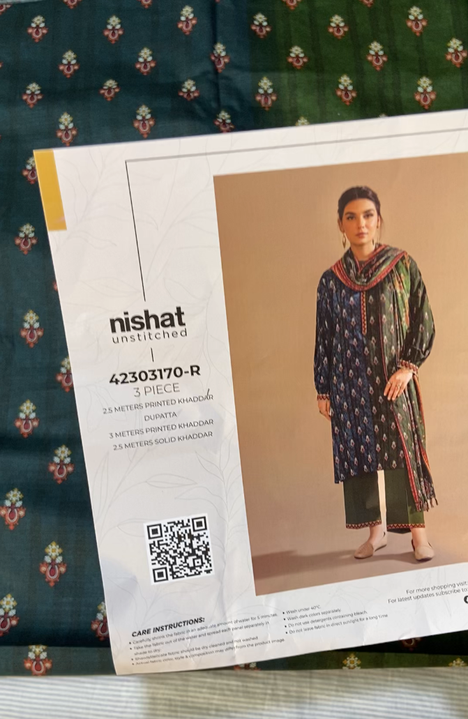 Nishat Khaddar 3pc Print
