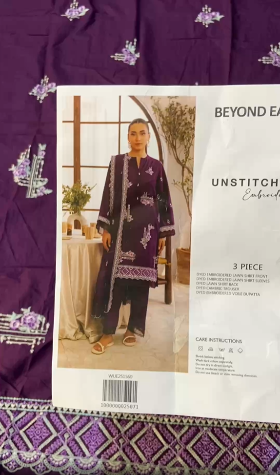 Beyond East Embroidered Lawn 3pc