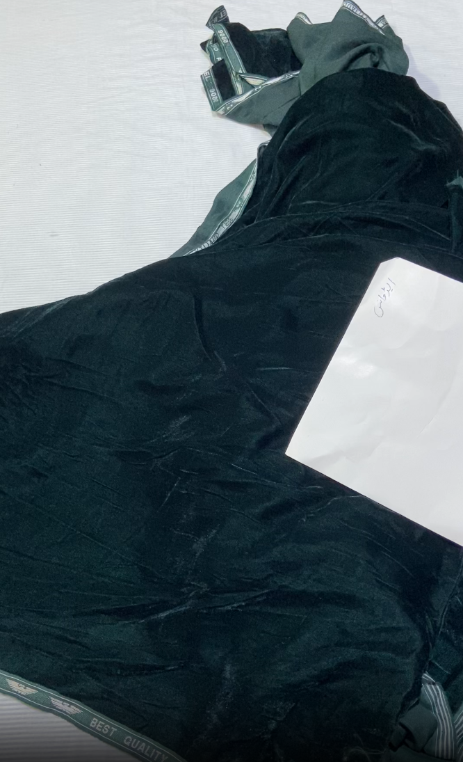 Maria B Micro Velvet  (Bottle Green) (Shirt & Trouser)