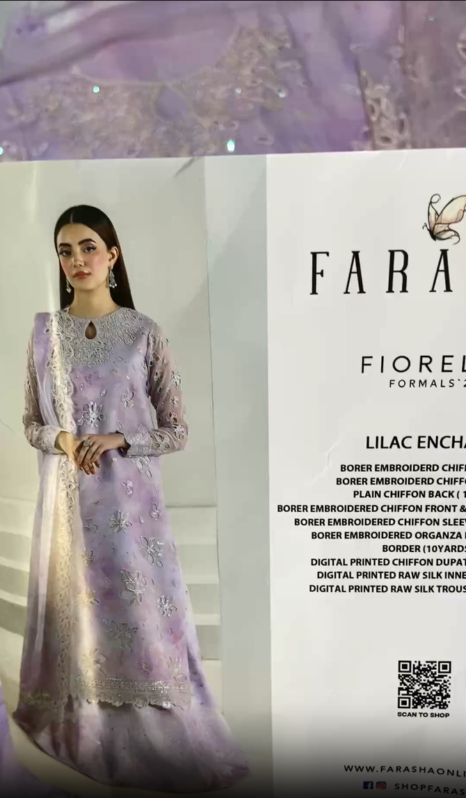 Farasha Emb 3pc Chiffon
