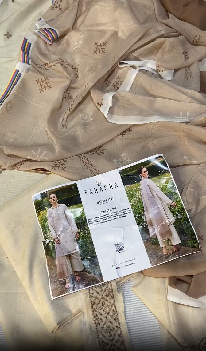 Farasha Lawn Printed 3 piece