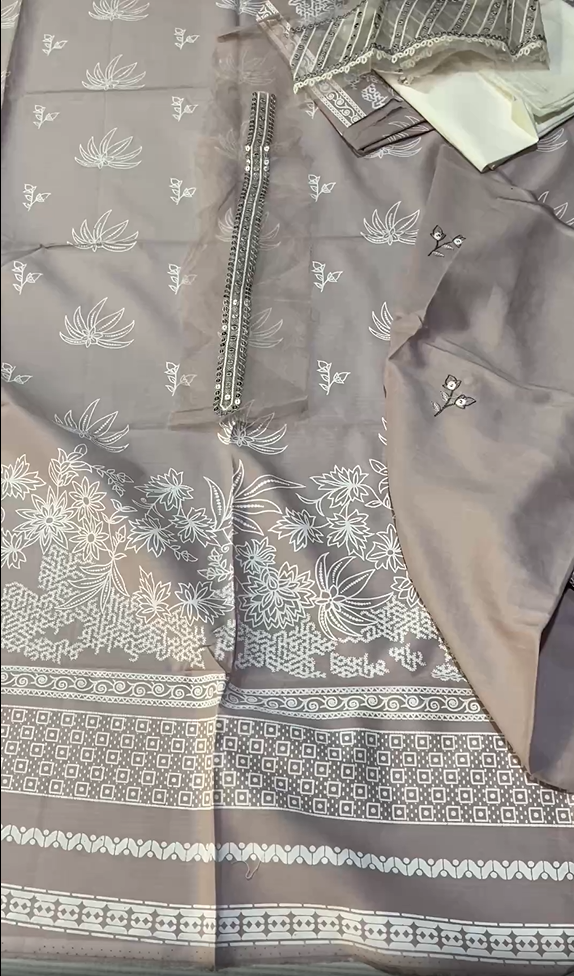 Cross Stitch 3 piece Emb Lawn (Shirt & Trouser)