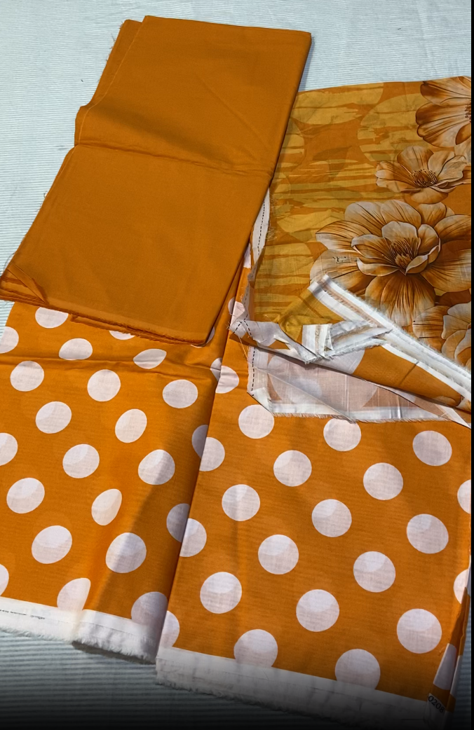 Polka Dot Printed Lawn 3pc