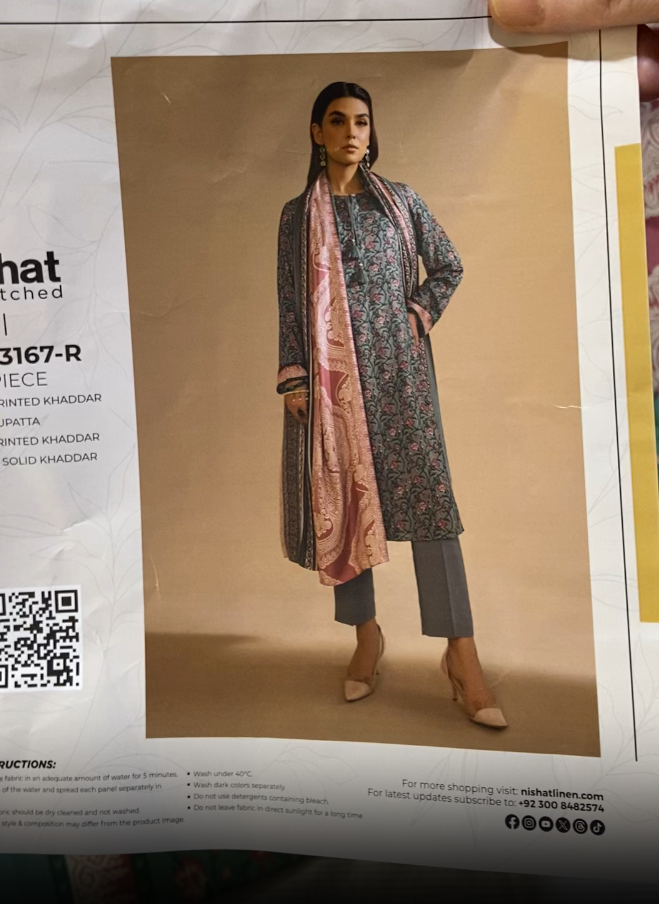 Nishat Khaddar Print 3 piece
