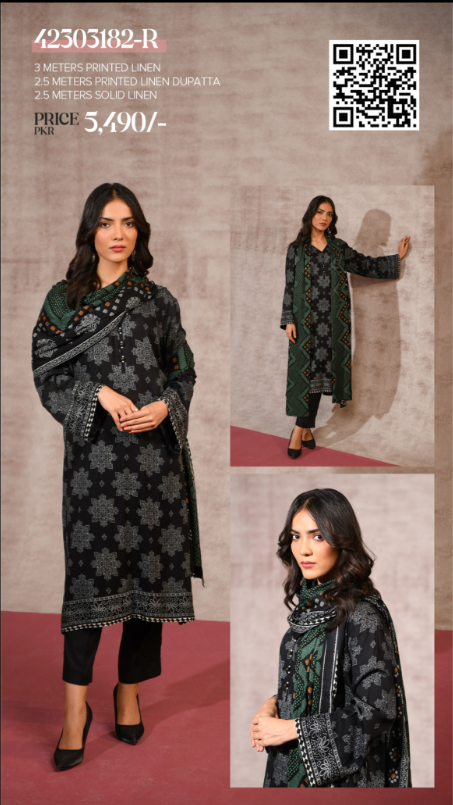 Nishat Printed Linen 3pc