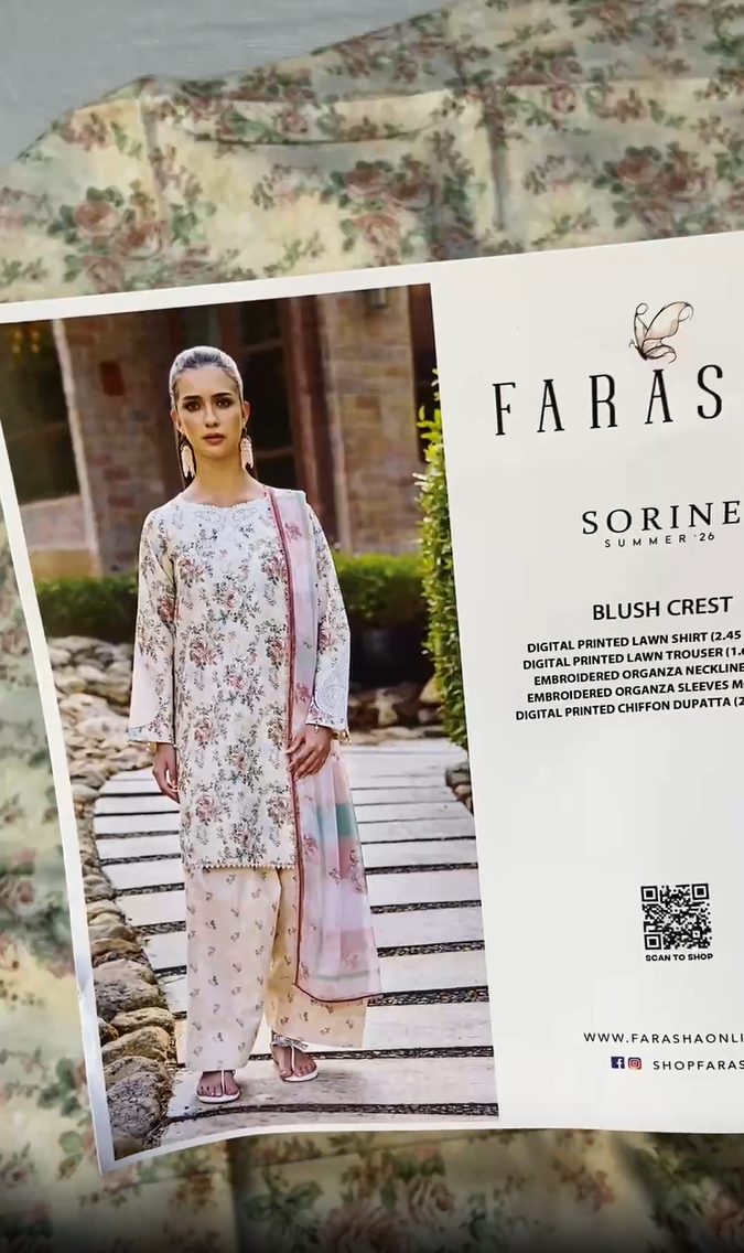 FARASHA print 3pc lawn