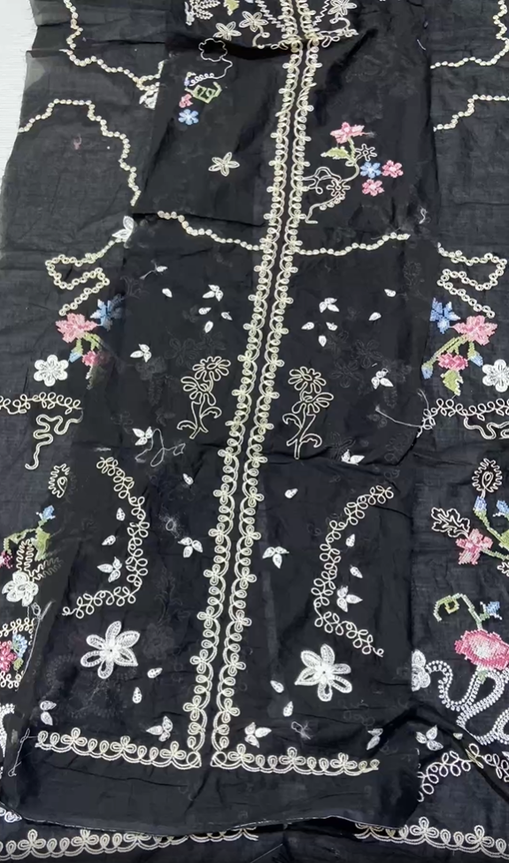 Qalamkar Embroidered Lawn 3 piece