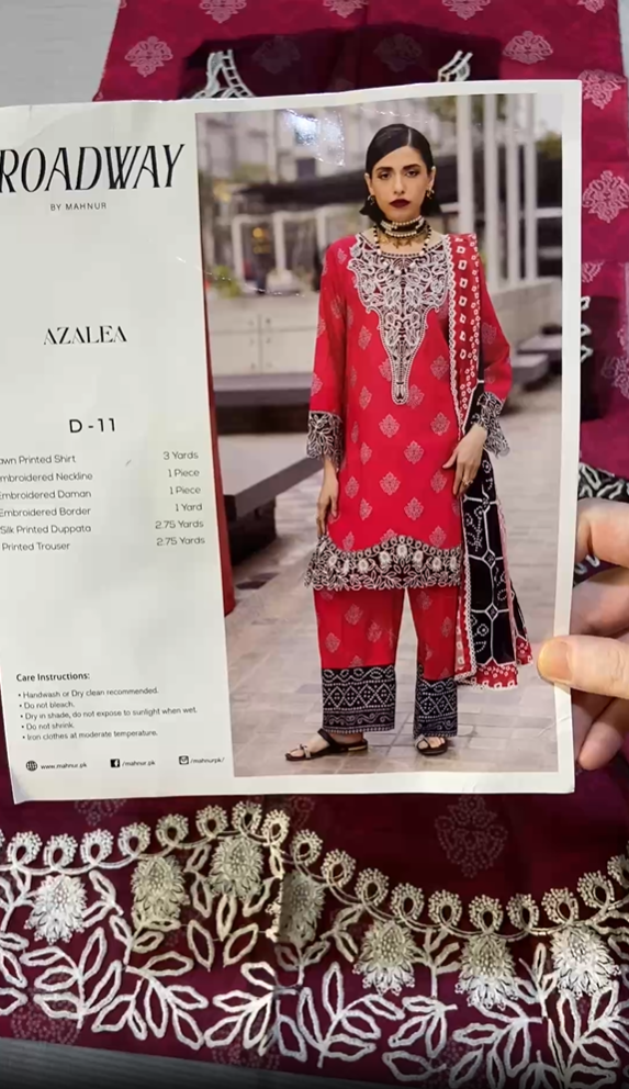 BROADWAY by Mahnoor Lawn Embroidered 3pc