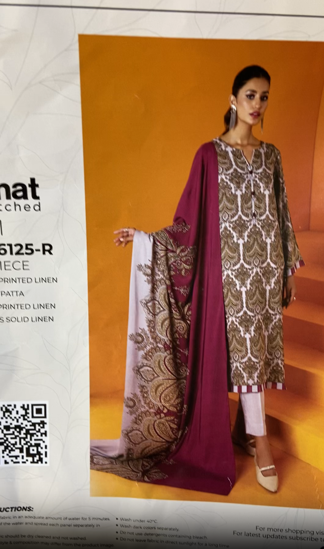 Nishat Linen 3pc Printed