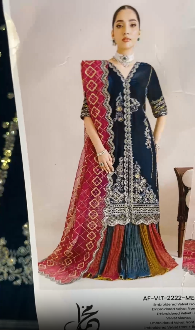Alizeh By Baroque Luxury Embroidered Velvet 3pc