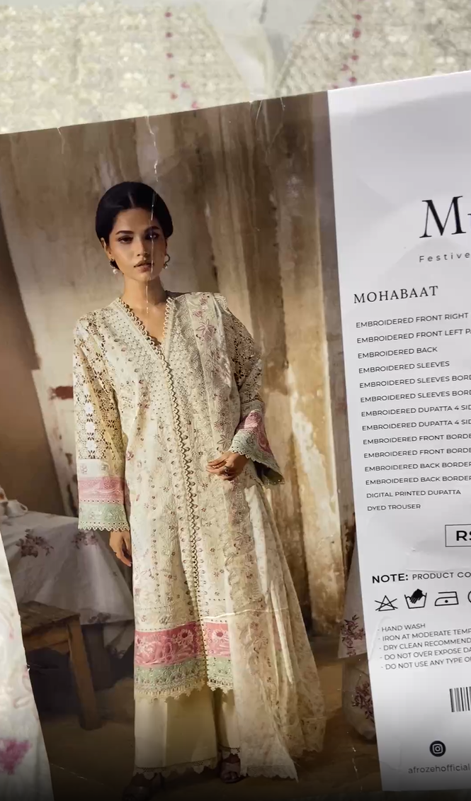 Afrozeh Mulaqat Festive Embroidered Lawn