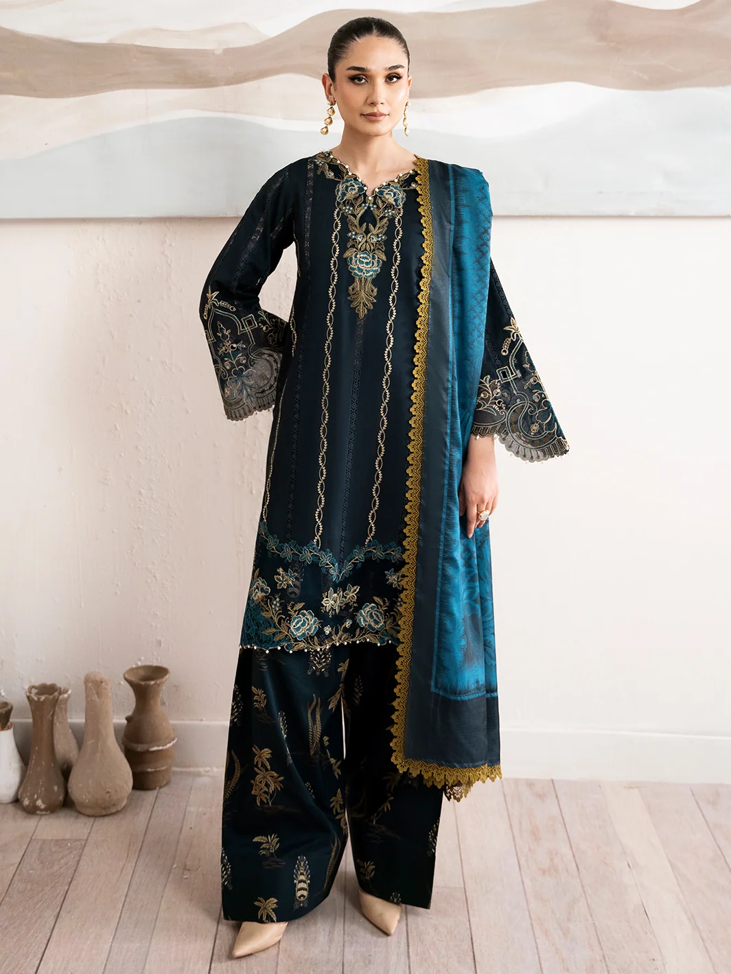 Bin Ilyas NOURA 76-A | 3 PC Viscose