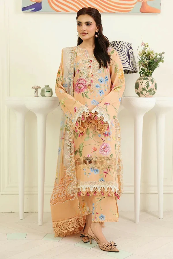 Roheenaz - Petals In Prints - 02-Magnolia Mist - Unstitched